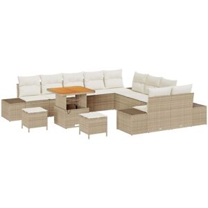 Garden Sofa Set with Cushion with Pillow 13 pcs Beige and Cream vidaXL Garden Sofa Set with Cushion with Pillow 13 pcs Beige and Cream vidaXL