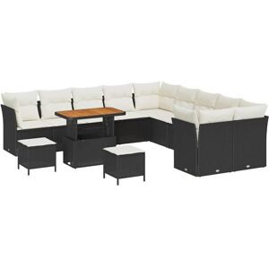Vidaxl - Garden Sofa Set 13 pcs Black and cream 90 x 55 x 71 cm Vidaxl - Garden Sofa Set 13 pcs Black and cream 90 x 55 x 71 cm