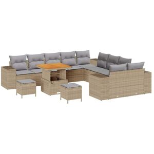 Vidaxl - Garden Sofa Set 13 pcs Beige, Light Grey 80 x 80 x 71 cm Vidaxl - Garden Sofa Set 13 pcs Beige, Light Grey 80 x 80 x 71 cm