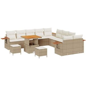 Garden Sofa Set with Cushion 13 pcs Beige Poly rattan Vidaxl Garden Sofa Set with Cushion 13 pcs Beige Poly rattan Vidaxl