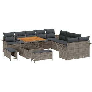 Garden Sofa Set Height-Adjustable 13 pcs Grey Poly Rattan Vidaxl Garden Sofa Set Height-Adjustable 13 pcs Grey Poly Rattan Vidaxl