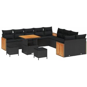 Vidaxl - Garden Sofa Set 13 pcs Black 80 x 80 x 71 cm Poly Rattan Vidaxl - Garden Sofa Set 13 pcs Black 80 x 80 x 71 cm Poly Rattan