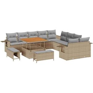 Garden Sofa Set with Storage 13 pcs Beige Poly rattan Vidaxl Garden Sofa Set with Storage 13 pcs Beige Poly rattan Vidaxl