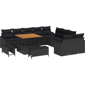 Vidaxl - Garden Sofa Set with Cushion 13 pcs Black 100 x 100 x 71 cm Vidaxl - Garden Sofa Set with Cushion 13 pcs Black 100 x 100 x 71 cm