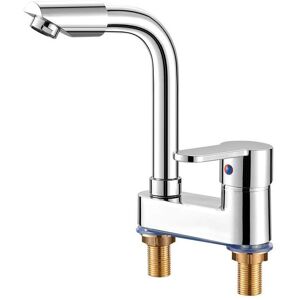 Ymyny - 2-hole basin mixer, hot and cold water, 2-in-1 mixer tap with hose mumu Ymyny - 2-hole basin mixer, hot and cold water, 2-in-1 mixer tap with hose mumu