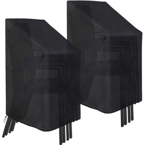 DEWDAT 2 Pack Garden Stacking Chair Cover Waterproof, Windproof, Heavy Duty 210D Oxford Cloth Material 75 x 75 x 120 cm (Black) DEWDAT 2 Pack Garden Stacking Chair Cover Waterproof, Windproof, Heavy Duty 210D Oxford Cloth Material 75 x 75 x 120 cm (Black)