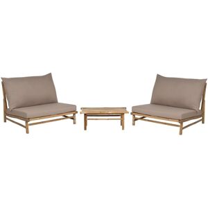 Beliani Todi Bamboo Lounge Set Taupe - Lounge Set Beliani Todi Bamboo Lounge Set Taupe - Lounge Set