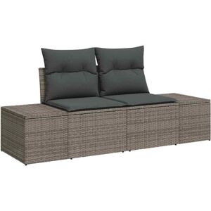 Garden Sofa with Cushion Grey 123 x 62 x 69cm Poly Rattan Vidaxl Garden Sofa with Cushion Grey 123 x 62 x 69cm Poly Rattan Vidaxl