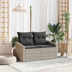 Garden Sofa with Cushion Grey 123 x 62 x 69cm Poly Rattan Vidaxl Garden Sofa with Cushion Grey 123 x 62 x 69cm Poly Rattan Vidaxl