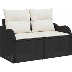 Garden Sofa with Cushion Black 121 x 62 x 69cm Poly Rattan Vidaxl Garden Sofa with Cushion Black 121 x 62 x 69cm Poly Rattan Vidaxl