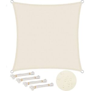 BEIJIYI 2x2m Square Shade Sail Waterproof 93% UV Resistant Polyester Wind Protection for Garden Patio Camping Cream BEIJIYI 2x2m Square Shade Sail Waterproof 93% UV Resistant Polyester Wind Protection for Garden Patio Camping Cream