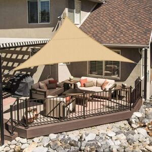 Cyslmuk - 2x2x2m Triangle Shade Sail Waterproof pes Shade Cloth Sand with 95% uv Protection for Outdoor Patio Garden Cyslmuk - 2x2x2m Triangle Shade Sail Waterproof pes Shade Cloth Sand with 95% uv Protection for Outdoor Patio Garden