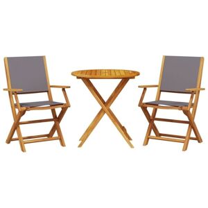 3 Piece Bistro Set Anthracite Fabric and Solid Wood Vidaxl 3 Piece Bistro Set Anthracite Fabric and Solid Wood Vidaxl