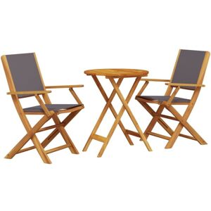 3 Piece Bistro Set Anthracite Fabric and Solid Wood Vidaxl 3 Piece Bistro Set Anthracite Fabric and Solid Wood Vidaxl