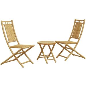 3 Piece Bistro Set Bamboo Vidaxl 3 Piece Bistro Set Bamboo Vidaxl