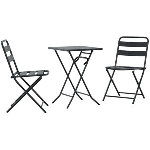 Bistro Set Folding 3 pcs Anthracite Steel Vidaxl Bistro Set Folding 3 pcs Anthracite Steel Vidaxl