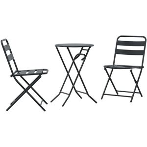 Bistro Set Folding 3 pcs Anthracite Steel Vidaxl Bistro Set Folding 3 pcs Anthracite Steel Vidaxl