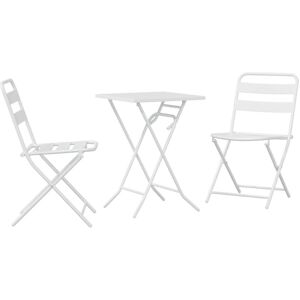 Bistro Set Folding 3 pcs White Steel Vidaxl Bistro Set Folding 3 pcs White Steel Vidaxl