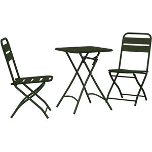 Bistro Set 3 pcs Dark green Steel Vidaxl Bistro Set 3 pcs Dark green Steel Vidaxl