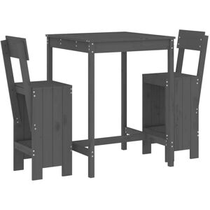 3 Piece Garden Bar Set Grey Solid Wood Pine Vidaxl 3 Piece Garden Bar Set Grey Solid Wood Pine Vidaxl