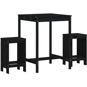 3 Piece Garden Bar Set Black Solid Wood Pine Vidaxl 3 Piece Garden Bar Set Black Solid Wood Pine Vidaxl