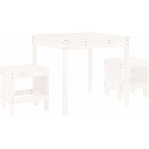 vidaXL White Pine Garden Bistro Set - Outdoor Table & Chairs vidaXL White Pine Garden Bistro Set - Outdoor Table & Chairs