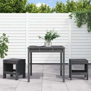 3 Piece Garden Bistro Set Grey Solid Wood Pine Vidaxl 3 Piece Garden Bistro Set Grey Solid Wood Pine Vidaxl