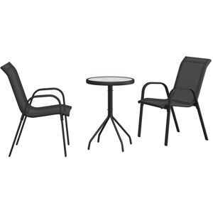 Garden Bistro Set 3 pcs Black Steel Vidaxl Garden Bistro Set 3 pcs Black Steel Vidaxl