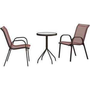 Garden Bistro Set 3 pcs Brown Steel Vidaxl Garden Bistro Set 3 pcs Brown Steel Vidaxl