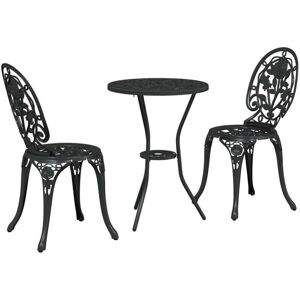 Garden Bistro Set 3 pcs Black Aluminium Vidaxl Garden Bistro Set 3 pcs Black Aluminium Vidaxl