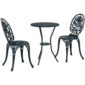 Garden Bistro Set 3 pcs Green Aluminium Vidaxl Garden Bistro Set 3 pcs Green Aluminium Vidaxl