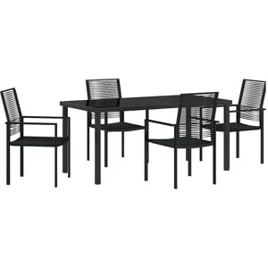 Garden Dining Set 5 pcs Black pvc rattan Vidaxl Garden Dining Set 5 pcs Black pvc rattan Vidaxl