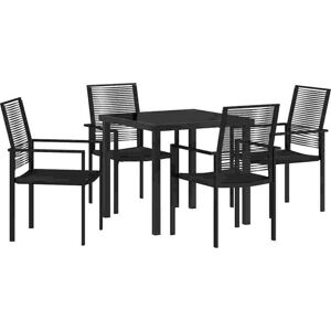 Garden Dining Set 5 pcs Black pvc rattan Vidaxl Garden Dining Set 5 pcs Black pvc rattan Vidaxl