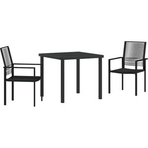Garden Dining Set 3 pcs Black pvc rattan Vidaxl Garden Dining Set 3 pcs Black pvc rattan Vidaxl