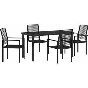 Garden Dining Set 5 pcs Black pvc rattan Vidaxl Garden Dining Set 5 pcs Black pvc rattan Vidaxl