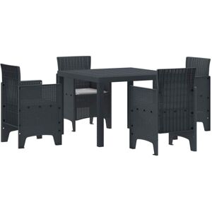 Garden Dining Set 5 pcs Anthracite Polt rattan Vidaxl Garden Dining Set 5 pcs Anthracite Polt rattan Vidaxl