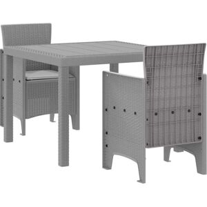 Garden Dining Set 3 pcs Light Grey Polt rattan Vidaxl Garden Dining Set 3 pcs Light Grey Polt rattan Vidaxl