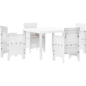 Garden Dining Set 5 pcs White Polt rattan Vidaxl Garden Dining Set 5 pcs White Polt rattan Vidaxl