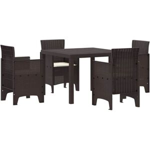 Garden Dining Set 5 pcs Brown Polt rattan Vidaxl Garden Dining Set 5 pcs Brown Polt rattan Vidaxl