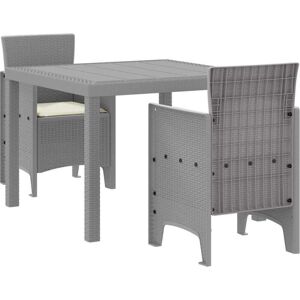 Garden Dining Set 3 pcs Light Grey Polt rattan Vidaxl Garden Dining Set 3 pcs Light Grey Polt rattan Vidaxl