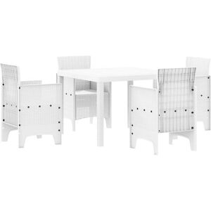 Garden Dining Set 5 pcs White Polt rattan vidaXL Garden Dining Set 5 pcs White Polt rattan vidaXL