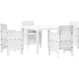 Garden Dining Set 5 pcs White Polt rattan Vidaxl Garden Dining Set 5 pcs White Polt rattan Vidaxl