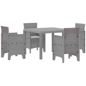 Garden Dining Set 5 pcs Light Grey Polt rattan Vidaxl Garden Dining Set 5 pcs Light Grey Polt rattan Vidaxl