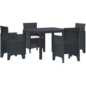 Garden Dining Set 5 pcs Anthracite Polt rattan Vidaxl Garden Dining Set 5 pcs Anthracite Polt rattan Vidaxl