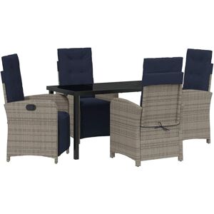 Garden Dining Set 5 pcs Grey Poly Rattan vidaXL Garden Dining Set 5 pcs Grey Poly Rattan vidaXL