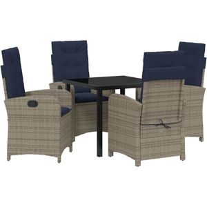 Garden Dining Set 5 pcs Grey Poly Rattan Vidaxl Garden Dining Set 5 pcs Grey Poly Rattan Vidaxl