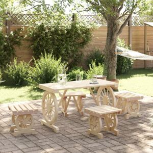 VidaXL Garden Dining Set 5 pcs Solid Spruce Wood - Garden Furniture VidaXL Garden Dining Set 5 pcs Solid Spruce Wood - Garden Furniture