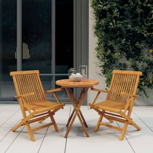 3 Piece Garden Dining Set Solid Wood Teak vidaXL 3 Piece Garden Dining Set Solid Wood Teak vidaXL