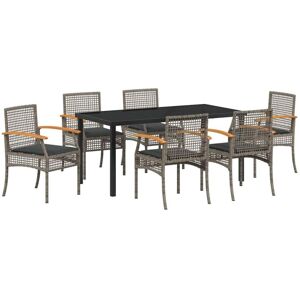 Garden Dining Set 7 pcs Grey Poly Rattan Vidaxl Garden Dining Set 7 pcs Grey Poly Rattan Vidaxl
