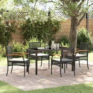 Garden Dining Set 5 pcs Black Poly Rattan Vidaxl Garden Dining Set 5 pcs Black Poly Rattan Vidaxl
